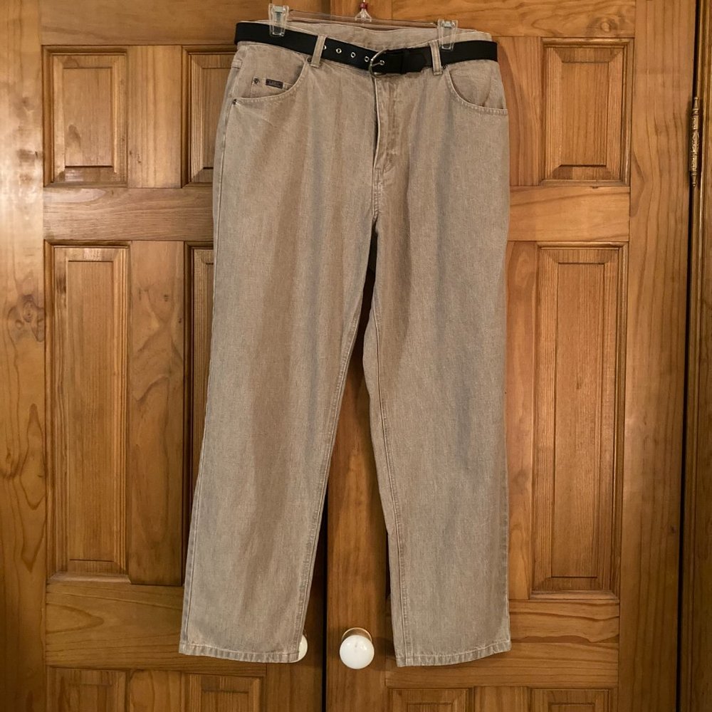 NWT Lee Vintage 80s 90s Jeans Belt Lightweight Denim Tan Size 14S